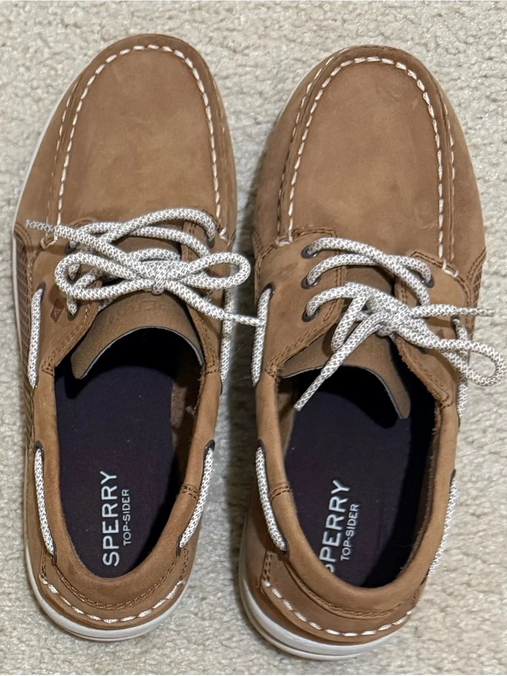 Sperry Tan Nubuck Leather Men's Boat Shoes